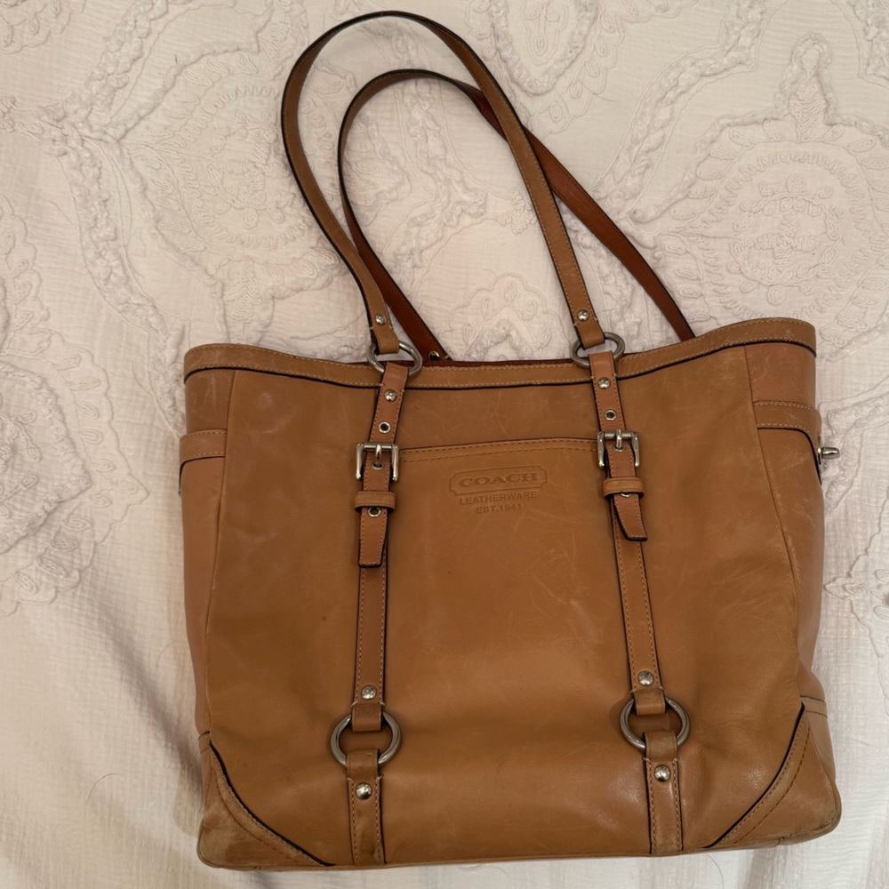 Coach Tan Leather Tote Bag